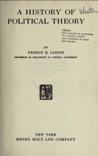 A History of Political Theory