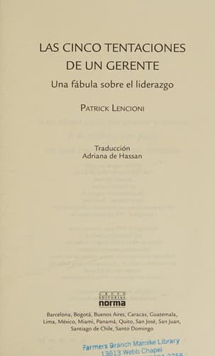 Las Cinco Tentaciones de Un Gerente