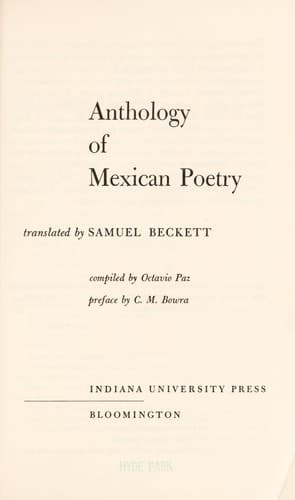 Anthology of Mexican poetry