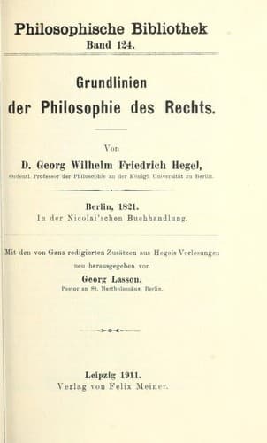 Grundlinien der Philosophie des Rechts