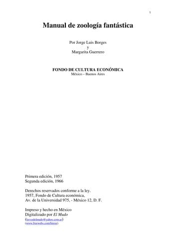 Manual de zoología fantástica