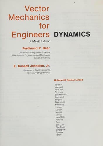 Vector Mechanics for Engineers, Dynamics